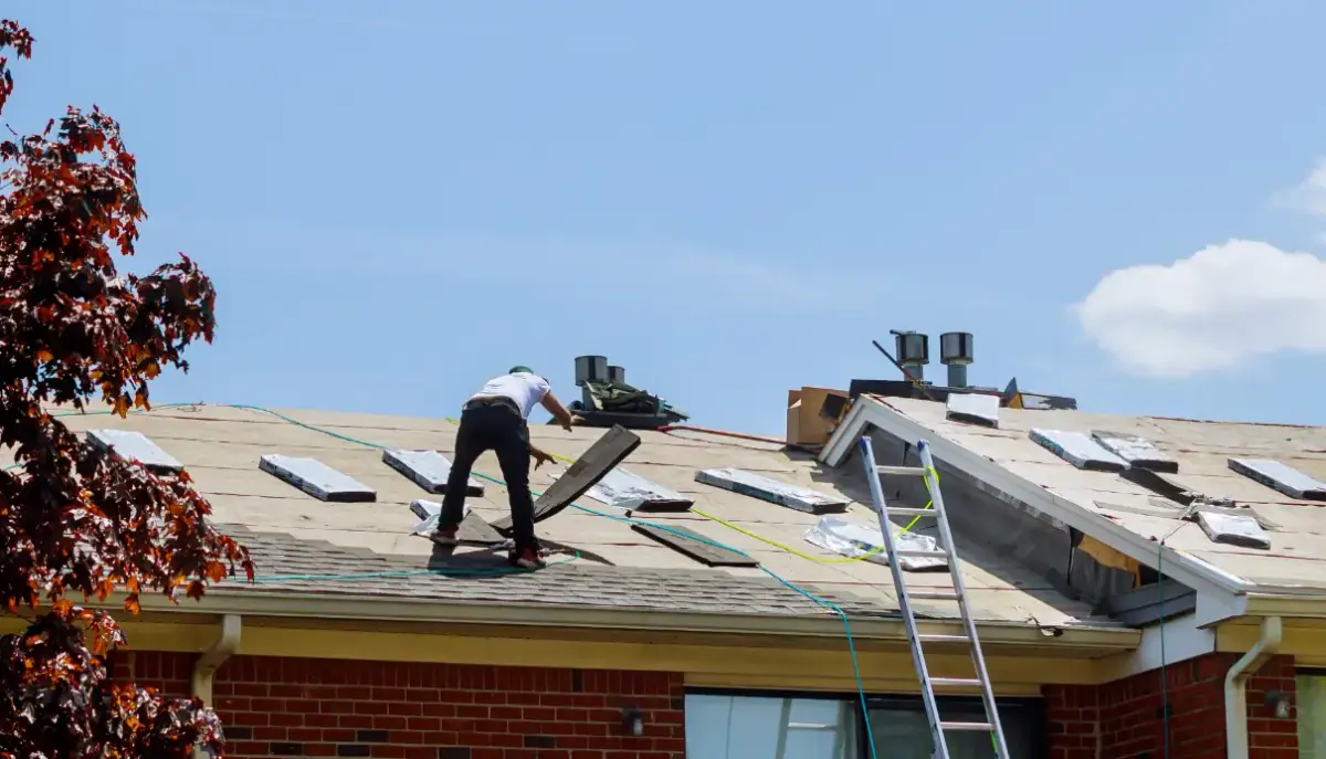 storm damaged home roof replacement